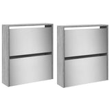 Shoe Cabinet with Mirror 4-Layer Grey Sonoma 63x17x134 cm 3228278