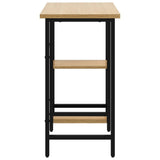 Computer Desk Black and Light Oak 80x40x72 cm MDF and Metal 20557
