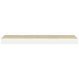 Floating Wall Shelf Oak and White 120x23.5x3.8 cm MDF 326585