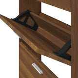 Shoe Cabinet Brown Oak 59x17x108 cm Engineered Wood 342533