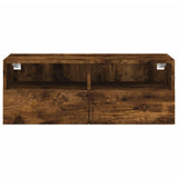 TV Wall Cabinet Smoked Oak 80x30x30 cm Engineered Wood 836876