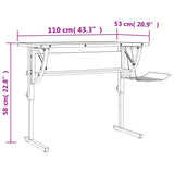 Craft Desk White&Grey 110x53x cm Engineered Wood&Steel 340928