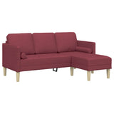 Sofa Set with Cushion Wine Red 173 x 131 x 67 cm Polyester 42001916
