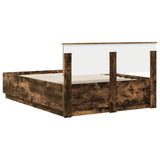 Bed Frame Smoked Oak 150 x 200 cm Engineered Wood 3408156