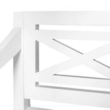 Batavia Bench 123 cm Solid Mahogany Wood White 337077