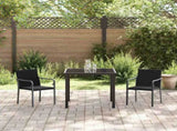 Garden Dining Set 3 pcs Black and Grey PE Rattan 3379051