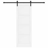 Sliding Door White and Black 73.5 x 211 cm Solid Pine Wood 3333189