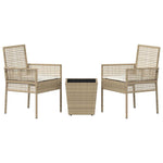 Garden Bistro Set 3 pcs Beige Poly rattan 3334959