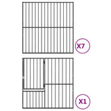 Dog Playpen 8 Panels Black Galvanised Steel 3209557