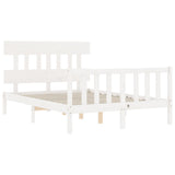 Bed Frame without Mattress White Small Double Solid Wood Pine 3193307