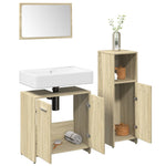 3 Piece Bathroom Furniture Set Sonoma Oak Engineered Wood 3324972