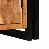 Bookshelf with Doors Brown Solid Acacia Wood and Metal 4104770
