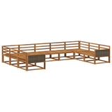 Outdoor Sofa Set 9 pcs Natural Solid Acacia Wood 3382877