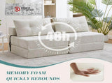 GOMYWAY Convertible Folding Sofa Bed with Pillow, Fold Out Sleeper Chair with Back Support, Tufted W2678P478600