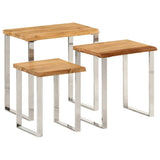Nesting Tables 3 pcs with Live Edge Solid Wood Acacia 372761
