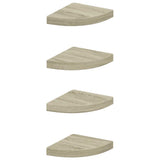 Floating Corner Shelves 4 pcs Oak 25x25x3.8 cm MDF 323906