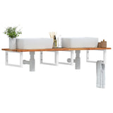 Basin Shelf Wall Mounted Steel and Solid Wood Acacia 3302840