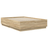 Bed Frame Sonoma Oak 140 x 190 cm Engineered Wood 3408161