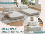 GOMYWAY Convertible Folding Sofa Bed with Pillow, Fold Out Sleeper Chair with Back Support, Tufted W2678P478600