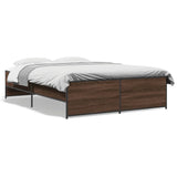 Bed Frame without Mattress Brown Oak 135x190 cm Double 3279906