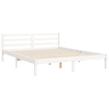 Bed Frame without Mattress White 160x200 cm Solid Wood 3193997