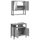 2 Piece Bathroom Furniture Set Grey Sonoma Engineered Wood 3214658