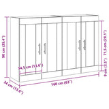 Wall-mounted Cabinet 2 pcs Old Wood 69.5 x 34 x 90 cm 3333105