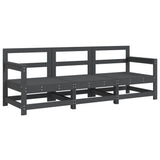 3 Piece Garden Lounge Set Grey Solid Wood Pine 825529