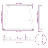 Dining Table Legs V-Shape 3 pcs Natural Steel 80x cm Steel 4012591