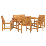 Garden Dining Set 6 pcs Brown 150 x 90 x 74 cm 3154110