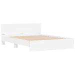 ZNTS Bed Frame with LED without Mattress White 150x200 cm King Size 3207602