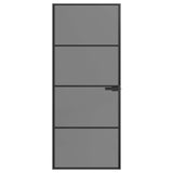 Interior Door 83 x 201.5 cm Tempered Glass and Aluminium 42054102
