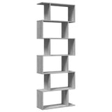 Room Divider Bookcase 6-Tier Grey Sonoma 70x24x193 cm Engineered Wood 858089