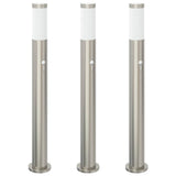Bollard Lights with Sensor 3pcs 80 cm Stainless Steel IP44 4006008