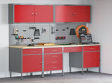 Work Cabinet with Drawer 10 pcs Red Engineered Wood and Steel 3321477