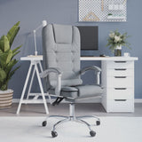 Massage Reclining Office Chair Light Grey Fabric 349802