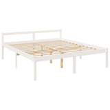 Senior Bed without Mattress White 200x200 cm Solid Wood 3195567