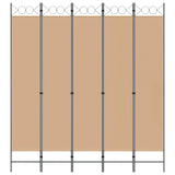Room Divider Beige 200 x 220 cm Fabric 42039205