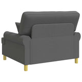 Armchair with Cushions Dark Grey Fabric 42043505