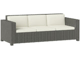 3 Seater Rattan Sofa All-Weather Wicker Weave Metal Frame Chair with Fire Resistant Cushio-Cream T3398P323866