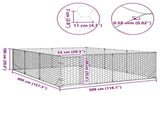 Outdoor Dog Kennel with Door 3x4x1 m Galvanised Steel 4105414