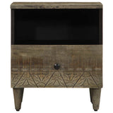 Bedside Cabinet Light Grey 40x33x46 cm Solid Wood Mango 4017798