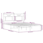 Bed Frame without Mattress Brown Oak 140x200 cm Engineered Wood 4106842