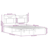 Bed Frame without Mattress Brown Oak 140x200 cm Engineered Wood 4106842