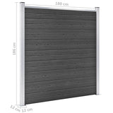 Fence Panel Set WPC 872x186 cm Black 3070432