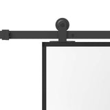 Sliding Door with Hardware Set 76x205 cm Tempered Glass&Aluminium 3333007