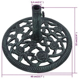 ZNTS Umbrella Base Green 9 kg 40 cm Cast Iron 47863