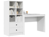 Desk with Drawer with Shelf with Storage 2 pcs White 3337313