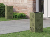 Solar LED Pathway Light 2 pcs Olive Green Cold Rolled Steel 879740