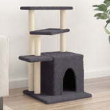 Cat Tree with Sisal Scratching Posts Dark Grey 83.5 cm 172123